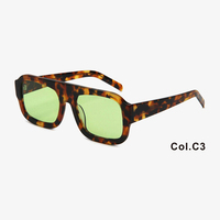 Lunettes de soleil rétro de luxe tendance 2026 avec logo personnalisé, verres CR39 de haute qualité, grandes montures blanches, transparentes et vertes pour hommes et femmes