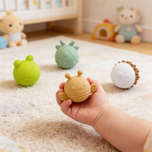 Custom BPA Free Teether Ball Soft Squeeze <strong>Toy</strong> <strong>Montessori</strong> Educational Newborn Sensory <strong>Toys</strong> <strong>for</strong> <strong>Baby</strong> - Product Image 2