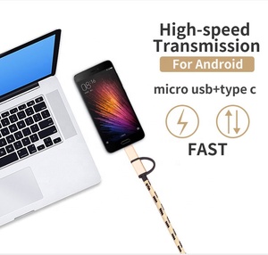 Cansay-<span class=keywords><strong>Cable</strong></span> adaptador USB OTG <span class=keywords><strong>2</strong></span> en 1, microconector de nailon <span class=keywords><strong>tipo</strong></span> C, adaptador de sincronización de datos, <span class=keywords><strong>cable</strong></span> USB c otg - Product Image 4