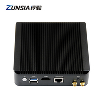 Zunsia Intel J4125 J1900 Nano Mini PC Thin Client Atom E3845 4 puertos Ethernet RS232 X86 Linux enrutador de escritorio sin ventilador Mini PC