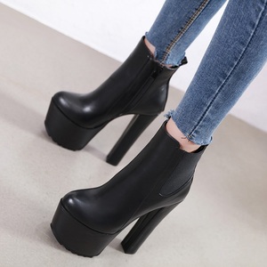 Nouvelles Bottes Femme Tout-Terrain à Talons Hauts 2025 – Bottes Épaisses en Tissu Élastique à Talon de 16 cm et Semelle Épaisse - Product Image 5