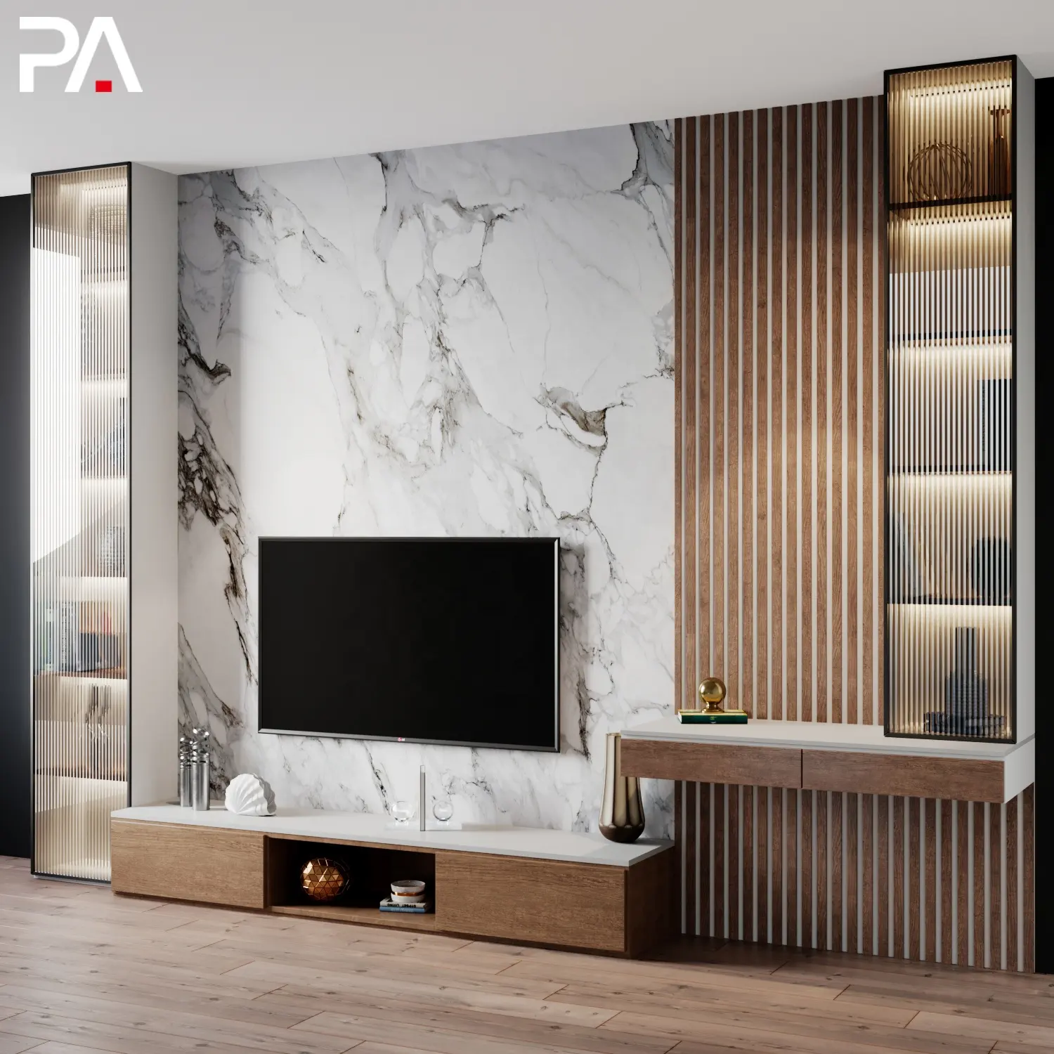 PA modern luxury complet moderne tv stand with console set for living room furniture tv table