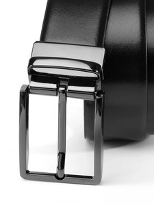 Ceinture en cuir décontractée pour homme avec boucle à ardillon classique, finition premium, sangle réglable pour tenue de bureau et décontractée - Product Image 3