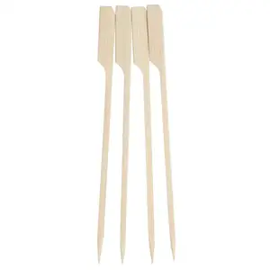 Bbq Kitchen Tool Accessories Factory Direct Disposable Bamboo Sticks Flat Wood Bbq Skewer Shish Kabob High Quality Bamboo Skewer