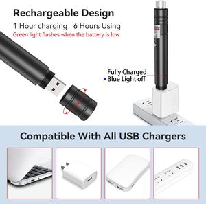 Grüner Laserpointer mit Großer Reichweite, 3000 Meter Hochleistungs-Stift Grüner Laserpointer für Wandern Katzenspielzeug USB-Aufladung Grünes Licht - Product Image 2