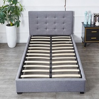 Vente en gros d'usine Sommier à lattes 140x200 cm Gris ou Noir Y compris Sommier à lattes avec housse en tissu Lit double rembourré