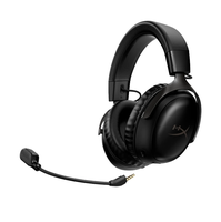 Casque de jeu sans fil HyperX Cloud III à faible latence, circum-auriculaire, audio spatial DTS, micro, affichage numérique, batterie 120H