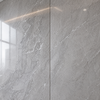 Panneau mural en marbre UV WYRAX 1220x2440mm 3.5mm Gris clair Carrara Haute brillance Imperméable Hall d'hôtel Salle d'exposition