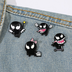 Badge en métal personnalisé, amusant et original, motif Venom, personnage de dessin animé <span class=keywords><strong>Marvel</strong></span>, méchant de film, épinglette en émail pour souvenir - Product Image 2