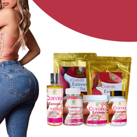 Original Courbes Extrêmes Maca Gamme Complète Produit Africain d'Augmentation des Fesses Huile et Pilules Booster pour Hanches et Fessier Gommes pour Fessier