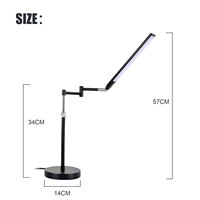 Lampe de bureau LED moderne en aluminium à commande tactile, multi-pliable, avec USB pour chambre à coucher - Lampe de lecture flexible
