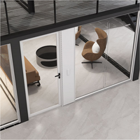 Pared Divisoria Panorámica Moderna de Aluminio de 100 mm con Doble Acristalamiento, Insonorización de 45 dB, Ecológica, para Oficina, Escuela o Comercio