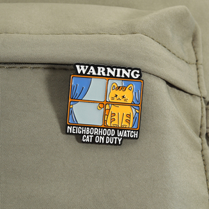 Pins esmaltados del Club de Fans de Orange Cat, Broche de dibujos animados de gato de ventana de la Guardia de Vecindario, Insignia de solapa, Joyería al por mayor - Product Image 3