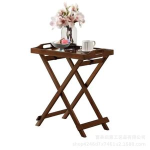 Wooden Folding Mini Outdoor <b>Table</b> Rectangular Solid Wood <b>Portable</b> Balcony Courtyard <b>Picnic</b> Coffee <b>Table</b> - Product Image 2