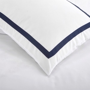 Hotel White 3pcs Textiles Patchwork White with <strong>Navy</strong> Polyester Fabric Bedding <strong>Sets</strong> <strong>Duvet</strong> Cover <strong>Set</strong> Wholesaler - Product Image 5
