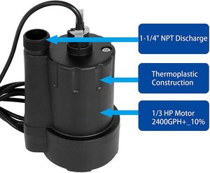 115V <span class=keywords><strong>1</strong></span>/3HP 2400gph thấp hút <span class=keywords><strong>sump</strong></span> chuyển chìm tiện ích máy bơm nước sạch loại bỏ cống bơm - Product Image 4