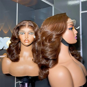 Perruques Courtes Bob Lisses Brésiliennes en <span class=keywords><strong>Cheveux</strong></span> Humains Pas Chères, Perruques Frontales en Dentelle HD Sans Colle pour Femmes Noires - Product Image 2