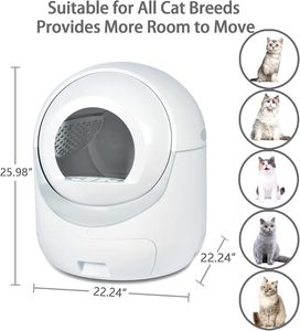 In the Trend 2024 New Automatic Smart APP Remote Control Self-cleaning Plastic <b>Cat</b> <b>Litter</b> Box Pet Toilet 65L - Product Image 6