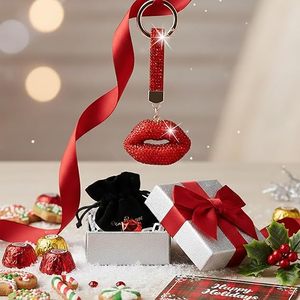 Porte-clés scintillant pour sac, cadeaux pour femmes, lèvres rouges <span class=keywords><strong>sexy</strong></span>, breloques bling pour sac à main et sac à dos, pour petite amie, épouse, elle, emballé, personnalité simple - Product Image 5