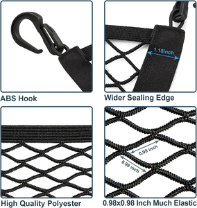 Filet de chargement élastique TengHui en polyester et PP, organisateur de coffre de voiture SUV, filet de rangement avec crochets ABS, 27,5x19,6 pouces, pour benne de camion - Product Image 3