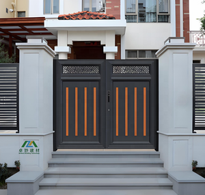 Portail de cour en alliage d'aluminium populaire avec finition anti-rouille par poudrage pour villa et jardin - Product Image 6