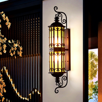 Applique murale LED extérieure en aluminium à double tête, indice IP65, angle de faisceau 360°, style européen, pour portails de villa, jardin, balcon, éclairage 220V
