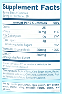 Cápsulas Veganas de Extrato de Raiz de <span class=keywords><strong>Ashwagandha</strong></span> KSM-66 com Frutas Vermelhas Naturais e Vitamina D para Relaxamento e Suporte Imunológico para Adultos - Product Image 2