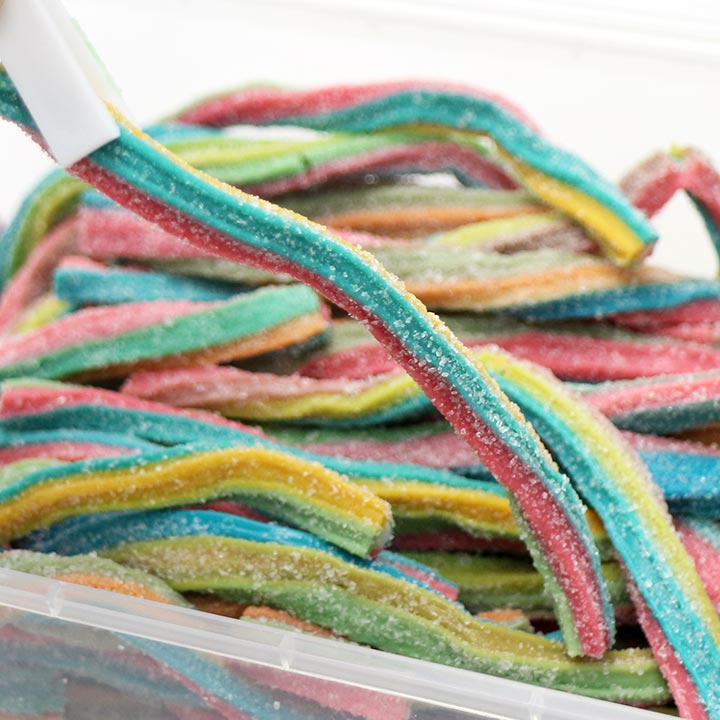 Rainbow rope candy