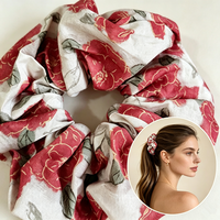 Scrunchie en coton floral vintage, élastique doux pour cheveux, personnalisation possible, accessoires pour cheveux