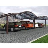 Cochera Doble para Autos, Diseño Moderno de Aluminio, Cubierta Impermeable, para Dos Autos, Uso Familiar