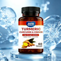 Kapsul Vegan Kunyit Curcumin Alami Premium Label Pribadi OEM/ODM dengan Jahe untuk Suplemen Diet Sehari-hari Dewasa