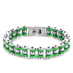 Pulsera de Cadena de Bicicleta Moderna, Estilo Punk Rock Motero, de Acero Inoxidable, Joyería para Hombre - Product Image 6
