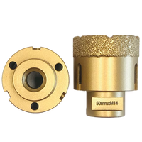 Jeu de forets diamantés en acier, finition oxyde noir, longueur 2 pouces, pour maçonnerie, scie cloche, à liant résineux, brasé sous vide, garantie 3 ans