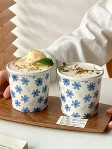 Chinese Supplier Ceramic Coffee Mug Without Handle Eco-friendly Microwave Safe Cartoon <b>Pattern</b> Wide Mouth Food Safe - Product Image 1