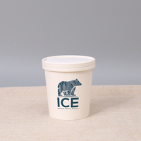 Gobelet à crème glacée à paroi simple en papier kraft recyclé, écologique, jetable, avec logo personnalisé imprimé, 4 oz, 32 oz, couleur personnalisée