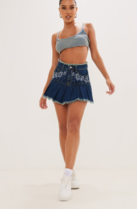 Wholesale Custom Sexy Girls Stretch Jeans Ladies <strong>Low</strong> <strong>Rise</strong> for Women Pleated Cheap Mini Sexy Jeans Short Denim Mini <strong>Skirt</strong> Y2k - Product Image 4
