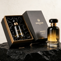 Luxury Perfume Bottle 30ml 50ml <strong>100ml</strong> with Box Packaging Black Empty Glass Fragrance Bottle Gold Printing OEM ODM