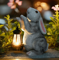 Harzfigur Yutu mit Laterne, handbemalt, warmes Licht-Design, Outdoor-Geschäftsgeschenk für Feiertagsdekoration