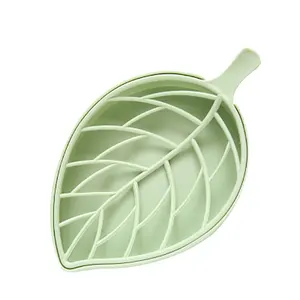 Wholesale Leaf Shape Soap Dishes New Design Soap Box Leaf Green Plastic Soap Holder For Bathroom