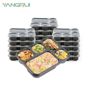 28oz rectangular disposable food plastic takeaway bento box microwavable safe lunch boxes with lid
