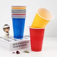 Gobelets de fête jetables rouges à double paroi sans BPA avec logo pour bar et événements, fabriqués en Chine