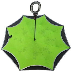 Logotipo personalizado 8K a prueba de viento resistente a la lluvia 3 pliegues semiautomático manos libres paraguas inverso nuevo diseño adultos conveniencia - Product Image 2
