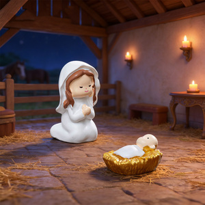 Miniatures écologiques de Noël, figurines en résine représentant la naissance de Jésus, artisanat pour décorations de Noël sur le thème de la croix - Product Image 4