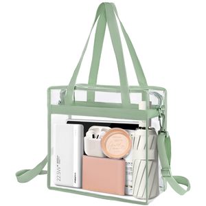 Clear <b>Tote</b> <b>Bag</b> Stadium Approved Game Day Satchel <b>Bag</b> with Reinforced Strap for Concert <b>Work</b> Sport - Product Image 1