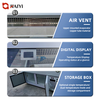 Réfrigérateur commercial pour viande de supermarché, refroidissement par air, porte vitrée, acier 304, contrôle électronique de la température, dégivrage automatique