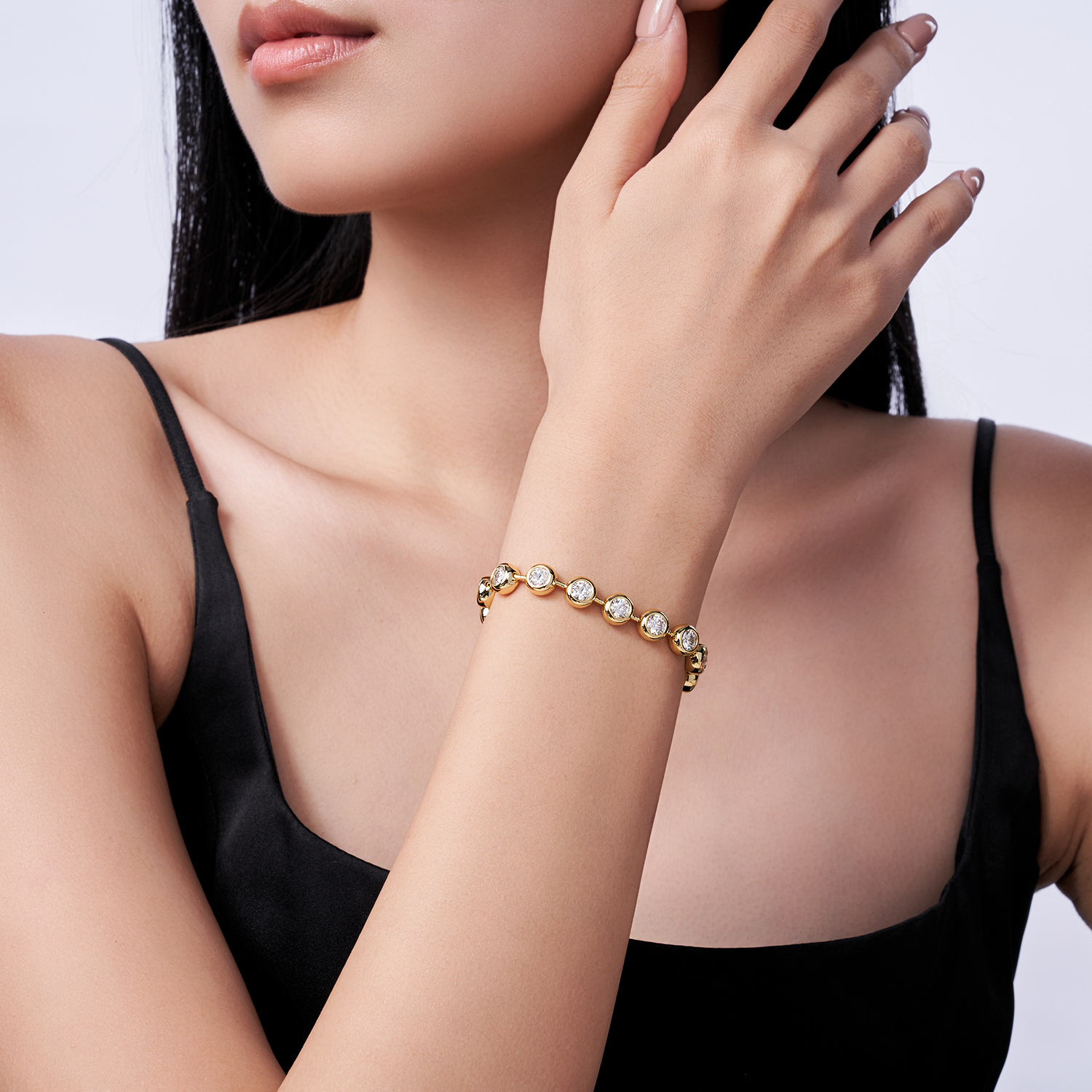 gold mossanite bracelet 18k