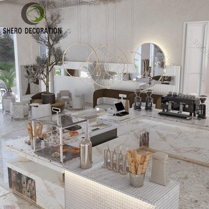 Moderna decorazione del bancone della caffetteria soluzione espositiva per decorazioni da Bar al dettaglio negozio di panetteria infissi <span class=keywords><strong>Cafe</strong></span> Interior Design - Product Image 2