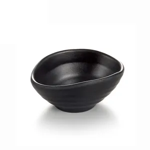 Kunststof Melamine Zwart 4 Inch Aardewerk Kleur Sushi Servies Kleine Plaat Platen Saus Schotel Schotels Kleine Kommen