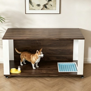 Casa <span class=keywords><strong>para</strong></span> <span class=keywords><strong>Perros</strong></span> de Madera al por Mayor, Varios Tamaños, con Estante de Almacenamiento y Baño Separado, <span class=keywords><strong>para</strong></span> <span class=keywords><strong>Perros</strong></span> de Raza Pequeña, Mediana y Grande, <span class=keywords><strong>para</strong></span> Uso en Interiores - Product Image 4