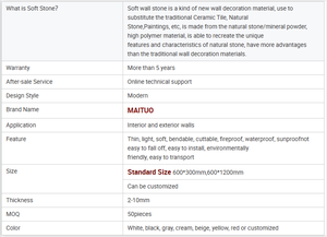 Paneles de Pared Flexibles de Piedra Blanda <span class=keywords><strong>MCMC</strong></span> de Maituo Building Material, Revestimiento de Pared Exterior y para Exteriores a Bajo Precio - Product Image 6